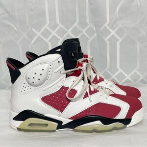 Nike Air Jordan 6 Retro Carmine White Red Black Sneaker 9.5 Style 384665-160